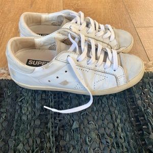 White Golden Goose Superstar Sneakers!